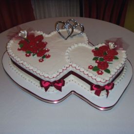 Couple heart shape cake